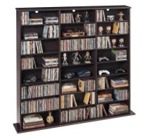 VEVOR - Media Storage Cabinet, 8-Tier DVD Shelf Organizer, 55.91 x 8.66 x 51.18 in Multimedia Storage Organizer for CDs, DVDs - Dark Brown New In Box $299
