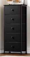 Aok Garden 5 Drawer Dresser Faux Leather Chest Steel Frame Wood Top Large Capacity Organizer Black New In Box $199