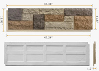 HOMEIBRO Faux Stone Wall Covering Panels for Interior and Exterior Decor Panels in England Brown (6 pack) New In Box $299