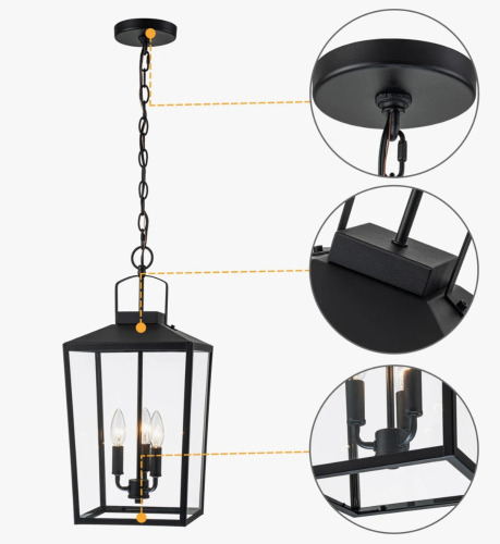 Gracie Oaks Syndal 3 - Light Outdoor Hanging Lantern New In Box $299
