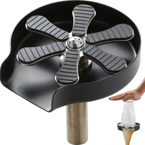 VEVOR Glass Rinser, 10 Powerful Spraying Jets 360&deg; Rotating Cup Rinser for Sink, 304 Stainless Steel Faucet Cup Washer & Silicone Nonslip Pad for Baby Bottle, Glass Cup, Wine Glass (Matte Black Base) New In Box $79