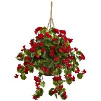 Primrue Geranium Hanging Basket UV Resistant (Indoor/Outdoor) New In Box $199
