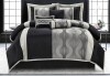 Lanco Black Silver Comforter Set , California King Size, 7 Pieces Fashion Jacquard Bedding Set New In Box $299