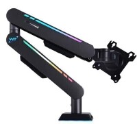 Theark USB Type-C Computer Fish Screen Pneumatic Suspension RGB Ambient Light Gaming Monitor Stand Plastic Coated Iron Black in Stock New Sealed $79