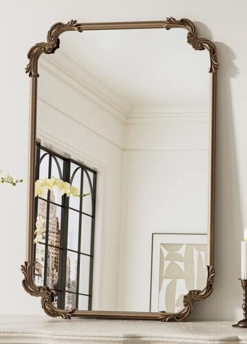 Charlton Home&reg; Genan Accent Mirror Scalloped Rectangle Wall Mirror, 24" x 36" New In Box $299
