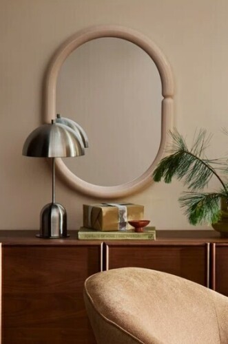 AllModern Lorinda Solid Wood Oval Wall Mirror, 24" x 36" New In Box $299