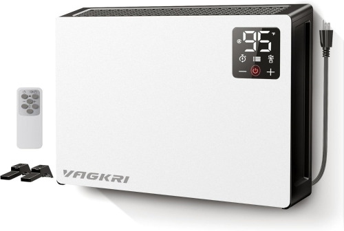 VAGKRI Quiet Electric Space Heater, Wall Mounted Heater 1500W Fast Heating with Remote, 3 Heating Modes, 24H Timer, Indoor Heaters with Stand Base for Bathroom, Bedroom, Living Room, Office New In Box $299