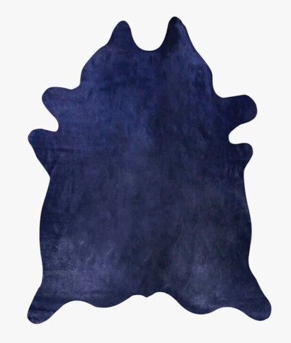 Latitude Run&reg; Rondon Navy Blue Cowhide Cowhide Area Rug, 5' x 7' $699