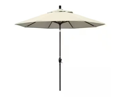 California Umbrella 9 ft. Aluminum Push Tilt Patio Umbrella in Antique Beige Olefin $299