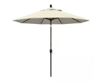 California Umbrella 9 ft. Aluminum Push Tilt Patio Umbrella in Antique Beige Olefin $299