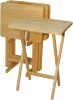 Casual Home 660-40 Tray Table Set, Natural, 14.75 in x 19 in x 25.5 in, 5 Piece New In Box $199
