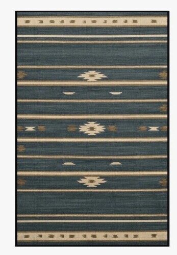 Hokku Designs Washable Slate Ivory Striped Area Rug, 5' x 7' $399