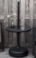 Outsunny 20 in. Black Round Plastic Umbrella Table Tray Portable Table Top Outdoor Side Table for Beach, Patio, Garden New in Box $199