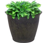 Sunnydaze Anjelica 24 in. Sable Single Outdoor Resin Flower Pot Planter - Dark Brown New In Box $299