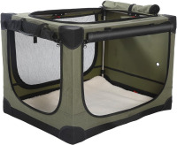 Deekuiwi 36 x 25 x 25 Inch Collapsible Soft Dog Crate for Dogs Up to 70 lbs, Portable Travel Pet Kennel with 4 Zip Doors, Foldable Indoor Outdoor Crate with Mat, Carry Bag, Green New In Box $199