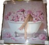 Everly Quinn Bathtub Flower Bomb Canvas Glam Art by, 36" x 36" New In Box $299 - 2
