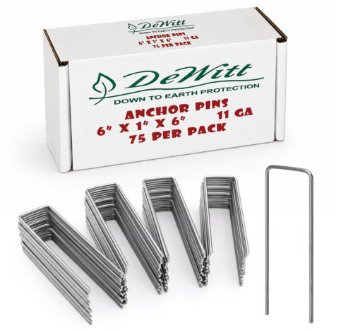 DeWitt 6 Inch U-Shaped Steel Anchoring Pins for Garden & Landscaping, 75 Count New In Box $59
