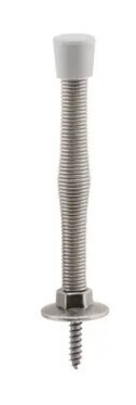 Prime-Line Door Stop, 3 In, Spring Steel, Satin Nickel, Rubber, 10-Pack New
