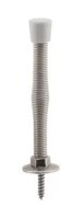 Prime-Line Door Stop, 3 In, Spring Steel, Satin Nickel, Rubber, 10-Pack New