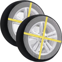 VEVOR Snow Socks for Tires - Excellent Alternative for Tire Chains, Polyester Fiber Tire Socks for Snow, Fits Car, SUV, Pickups and Truck (Pack of 2) - Extra Large New In Box $89