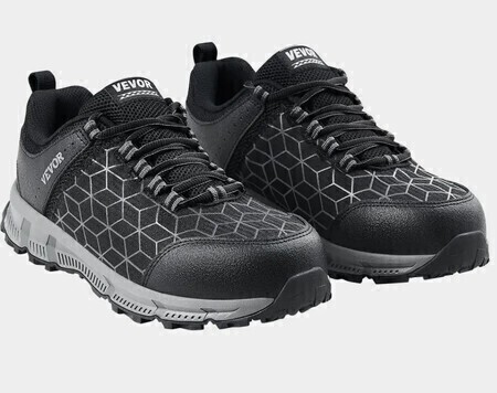 VEVOR Pair of Mens Steel Toe Shoes Cushion Sport Safety Toe Athletic Work Shoe, Indestructible Safety Sneakers Lightweight, Breathable Industry Construction Work Shoes, Black New In Box Size 9 $79