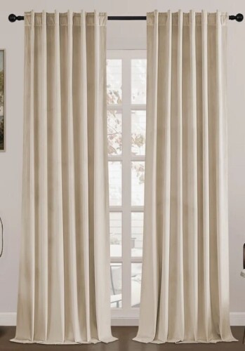 Mercer41 Aikens Blackout Rod Pocket and Back Tab Curtain Panel (Pair), 132cm x 243cm New $89
