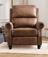 Red Barrel Studio 34.6" Wide Classic and Overstuffed Soft Pushback Recliner with Rivet in Brown New Shelf Pull $799
