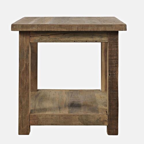 Jofran Reclamation Rustic Reclaimed Solid Wood Square End Table with Storage Shelf, Durable Build, Compact Size, Living Room Furniture New in Box $399