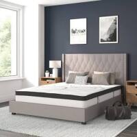Flash Furniture Queen Light Gray Tufted with Headboard New In Box $499