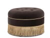 Jennifer Taylor Yolanda 24" Round Upholstered Accent Ottoman, Deep Brown New In Box $299