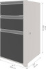 Bestar Connexion 16W Add-On 3 Drawer Pedestal in slate & sandstone New in Box $399