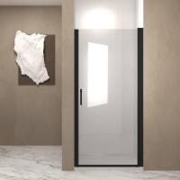 Flynama 24x72in.Pivot Showerdoor,Semi-Frameless 1/4in.(6mm)Tempered Glass Explosion Proof Film,Stainless Steel Handle,MatteBlack New in Box $399