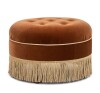 Jennifer Taylor Yolanda 24" Round Upholstered Accent Ottoman, Burnt Orange New in Box $299