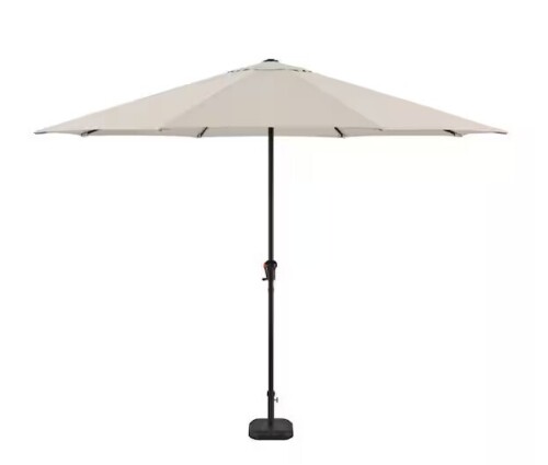 Hampton Bay 11 ft. Market Patio Umbrella in Putty Beige New in Box $299