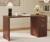 Ebern Designs Ato 58" Fluted Modern Desk With Storage, Wood Home Office Desk With 1 File Cabinet, 3 Drawers & Charging Station, Natural Wood, New in Box $499