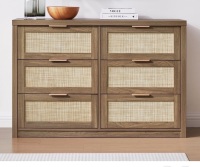 Millwood Pines Dearbhaile 52.7" W 6-Drawer Dresser, Special Walnut Finish, New in Box $499