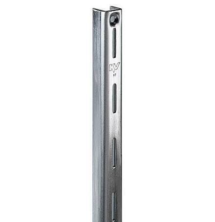 Knape and Vogt 87 Series 96" Single Slotted Shelf Standard White/87 Series 72" Single Slotted Shelf Standard Anochrome/Asst New Asst