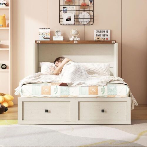 AMERLIFE Full Murphy Bed with Storage & Charging Station New in Box $699