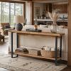 Tribesigns 63" Solid Wood Console Table with Metal Legs, Farmhouse Entryway Entry Table for Entrance, Narrow Long Sofa Table Behind Couch for Living Room, Brown New in Box $399