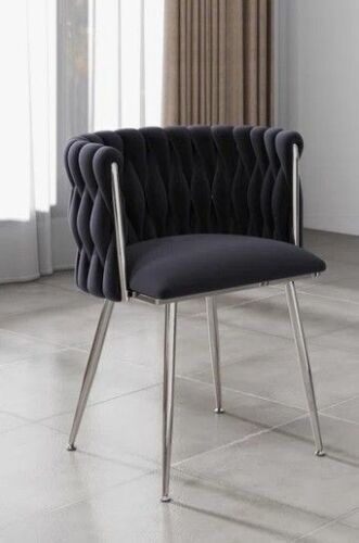 Everly Quinn Velvet Woven Dining Chair in Black New in Box $399