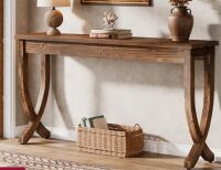 Gracie Oaks 63-Inch Solid Wood Console Table, Farmhouse Entryway Table, Sofa Table New in Box $499