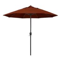 California Umbrella 9 ft. Aluminum Market Auto Tilt Crank Lift Bronze Patio Umbrella in Brick Pacifica New in Box $299