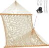 Lazy Daze 130 x 60 in.Hand-Woven Cotton Rope Hammock (Stand Not Included),12 ft. Cotton Rope Reversible Hammock with Support Poles New in Box $299