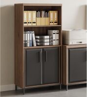 Thomasville&reg; Alderbrook 60" H 3-Shelf Bookcase with Storage, Walnut/Matte Black Thomasville&reg; Alderbrook 60" H 3-Shelf Bookcase with Storage, Walnut/Matte Black New in Box $499