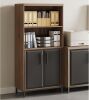 Thomasville&reg; Alderbrook 60" H 3-Shelf Bookcase with Storage, Walnut/Matte Black Thomasville&reg; Alderbrook 60" H 3-Shelf Bookcase with Storage, Walnut/Matte Black New in Box $499