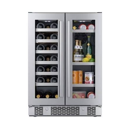 Avallon 24 Inch Wide 21 Bottle Capacity and 64 Can Capacity Beverage Center with LED Lighting and Double Pane Glass New Shelf Pull Working $2199