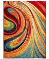 Dynamix Splash Red/Blue 8 ft. x 10 ft. Abstract Area Rug $499
