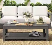 Luxe Haven 3-Person Aluminum Patio Conversation Set Gray Cushions New $1599