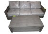 Luxe Haven 3-Person Aluminum Patio Conversation Set Gray Cushions New $1599 - 2
