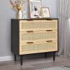 VEVOR 3 Drawer Rattan Dresser, Modern Closet Dresser for Bedroom, Natural Rattan Chest of Drawers with Metal Handles & Wooden Legs, Chest Clothing Organizer & Storage New in Box $399